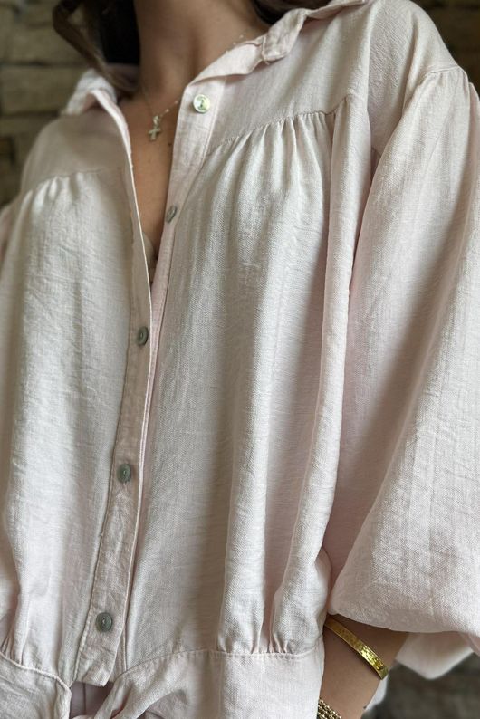 Basso Tie Smock Blouse Seashell